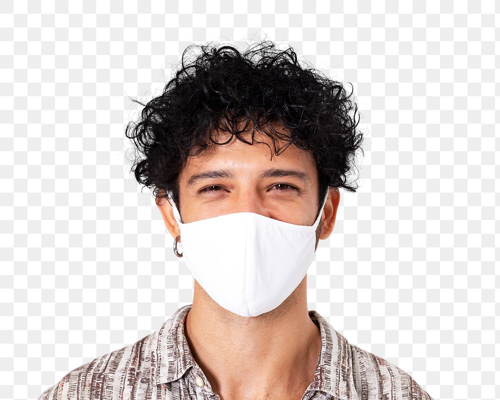 Man wearing mask png transparent, during the new normal