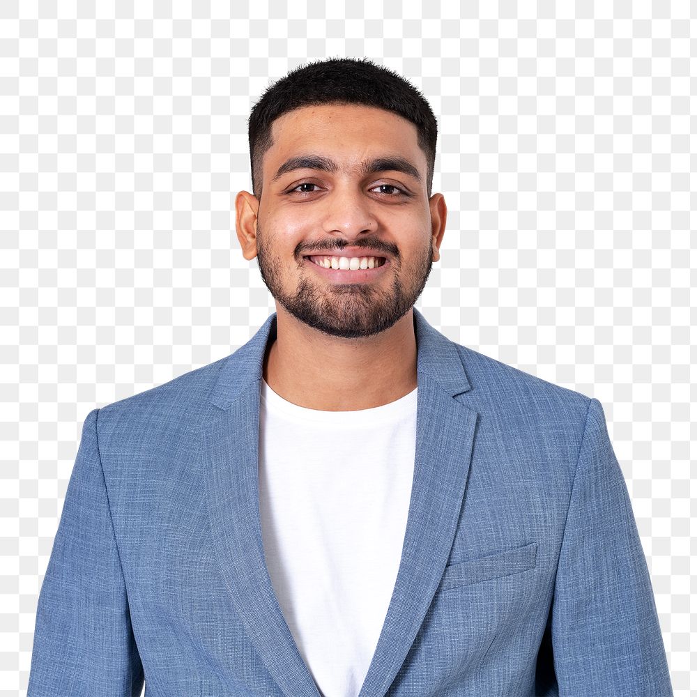 Png Cheerful Indian businessman mockup smiling closeup portrait for jobs and career campaign
