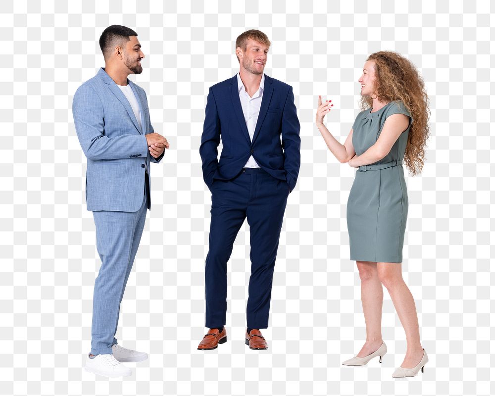 Png Diverse business people mockup group discussion full body