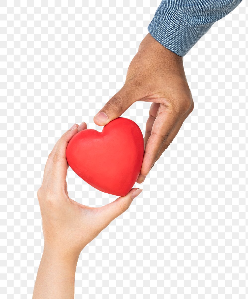 Png Hands holding heart mockup in love and relationship concept