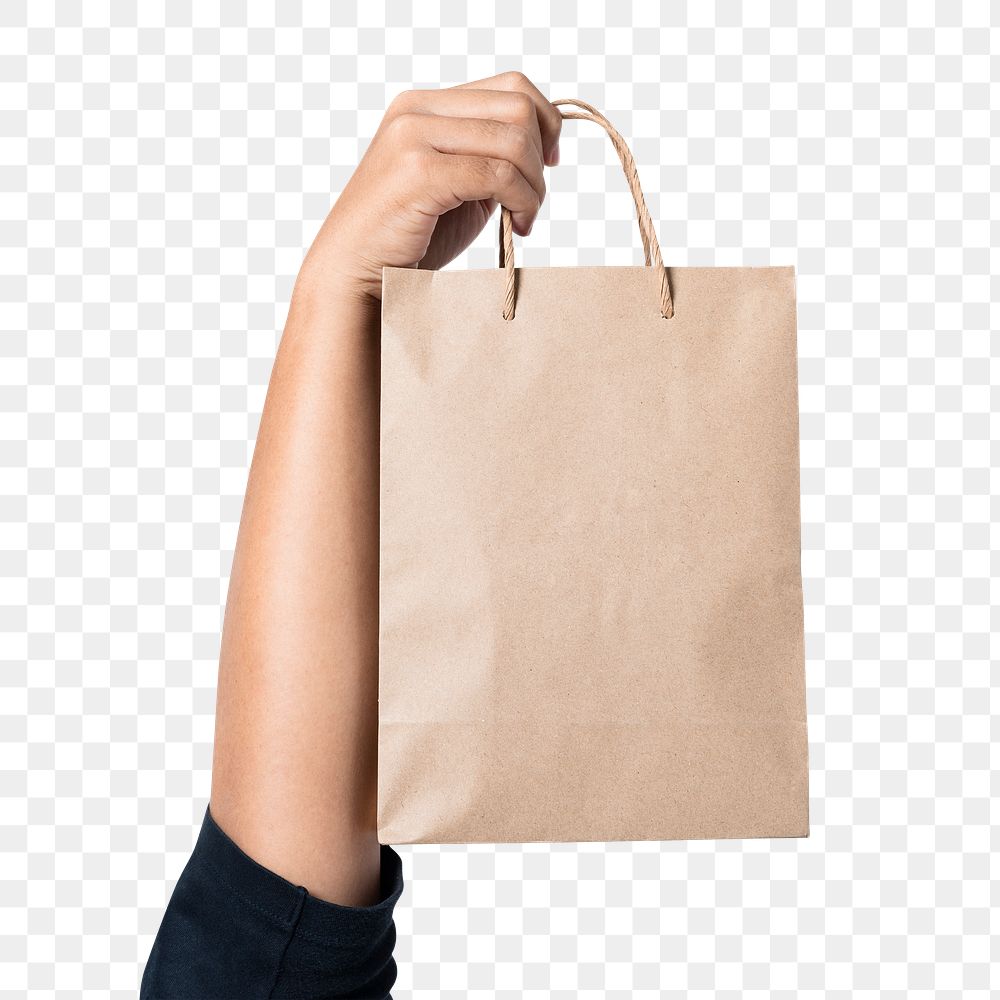 Png Paper shopping bag mockup for food takeaway concept