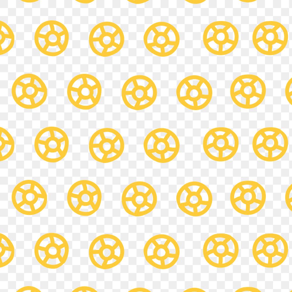 Rotelle png pasta food pattern background in yellow cute doodle style