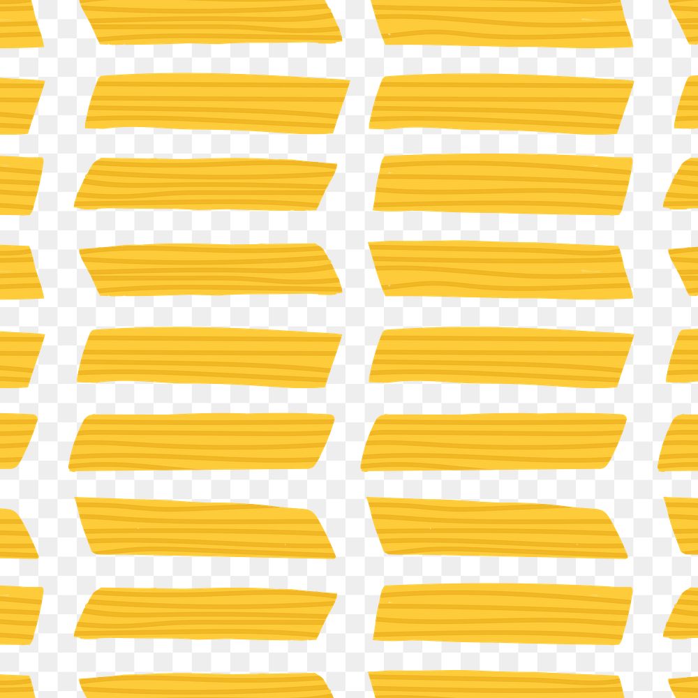 Penne png pasta food pattern background in yellow cute doodle style