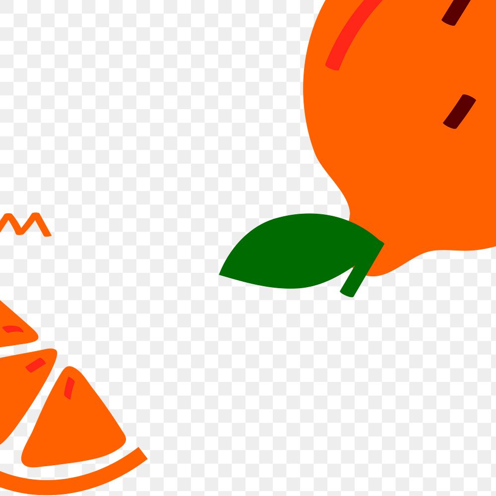 Tropical tangerine fruit frame design element
