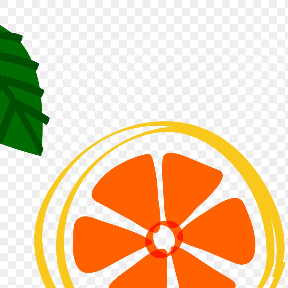 Tropical tangerine fruit frame design element
