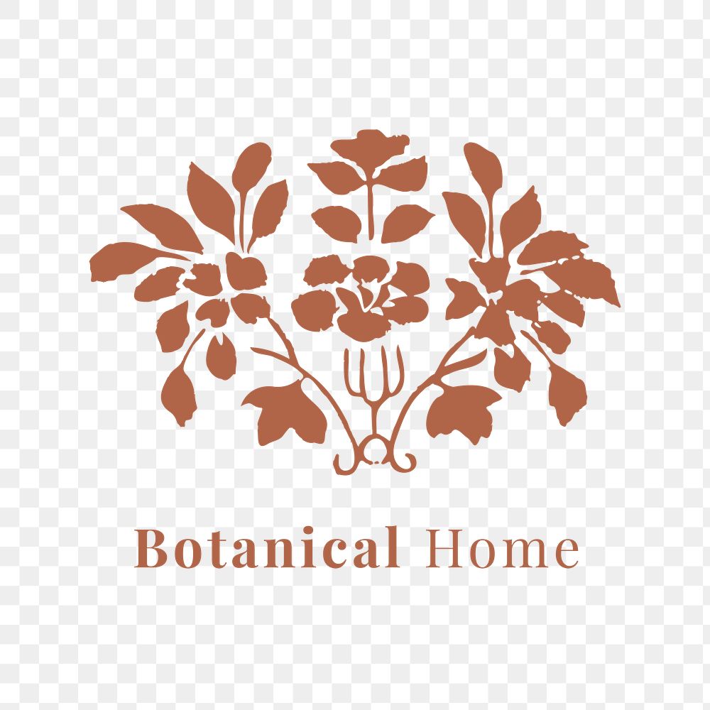 Beautiful leaf logo psd template for botanical branding in brown