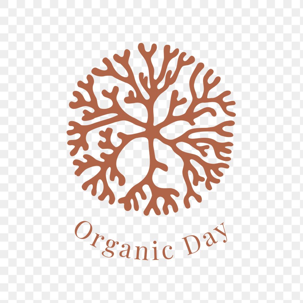 Sea coral png logo for organic day in brown