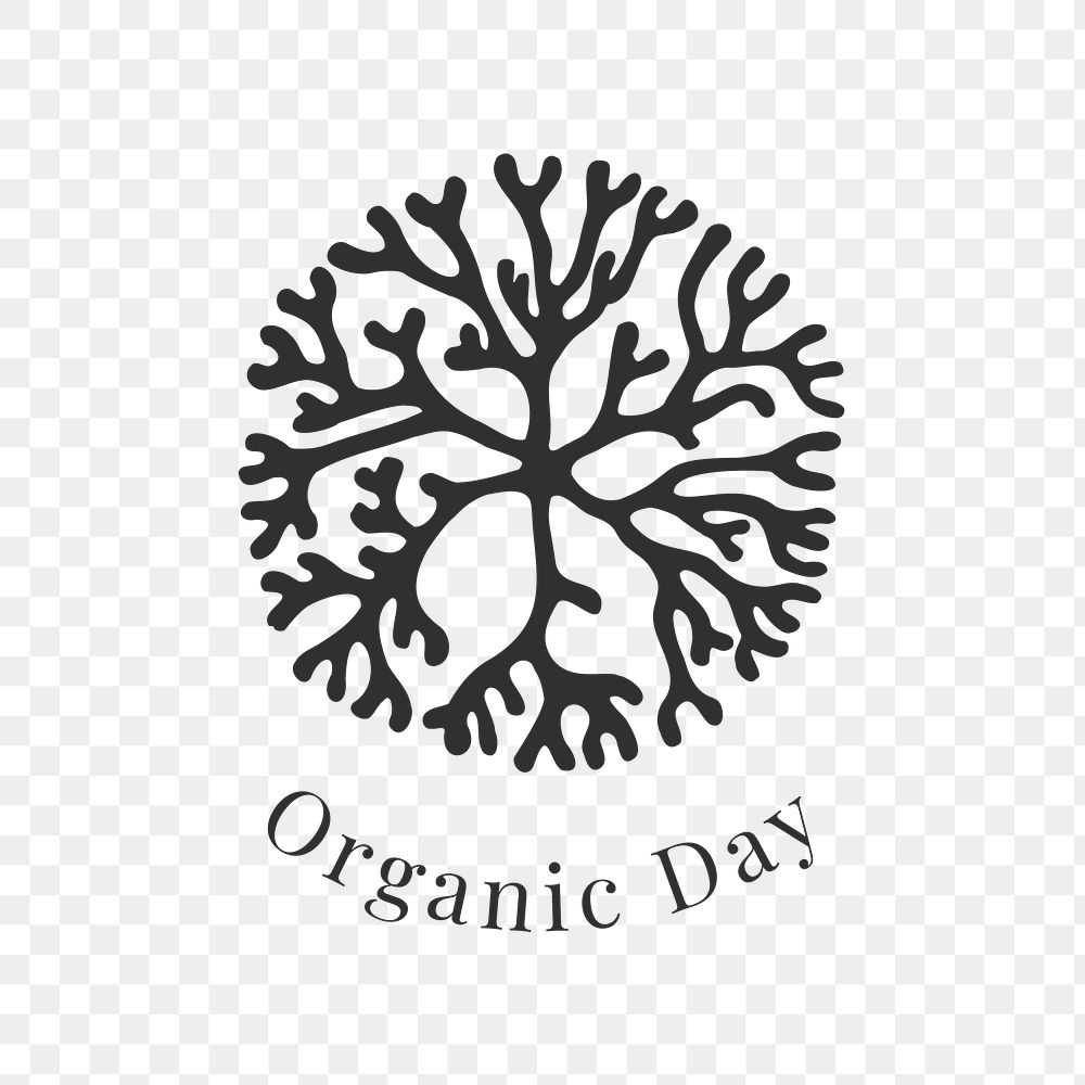 Sea coral png logo for organic day in black