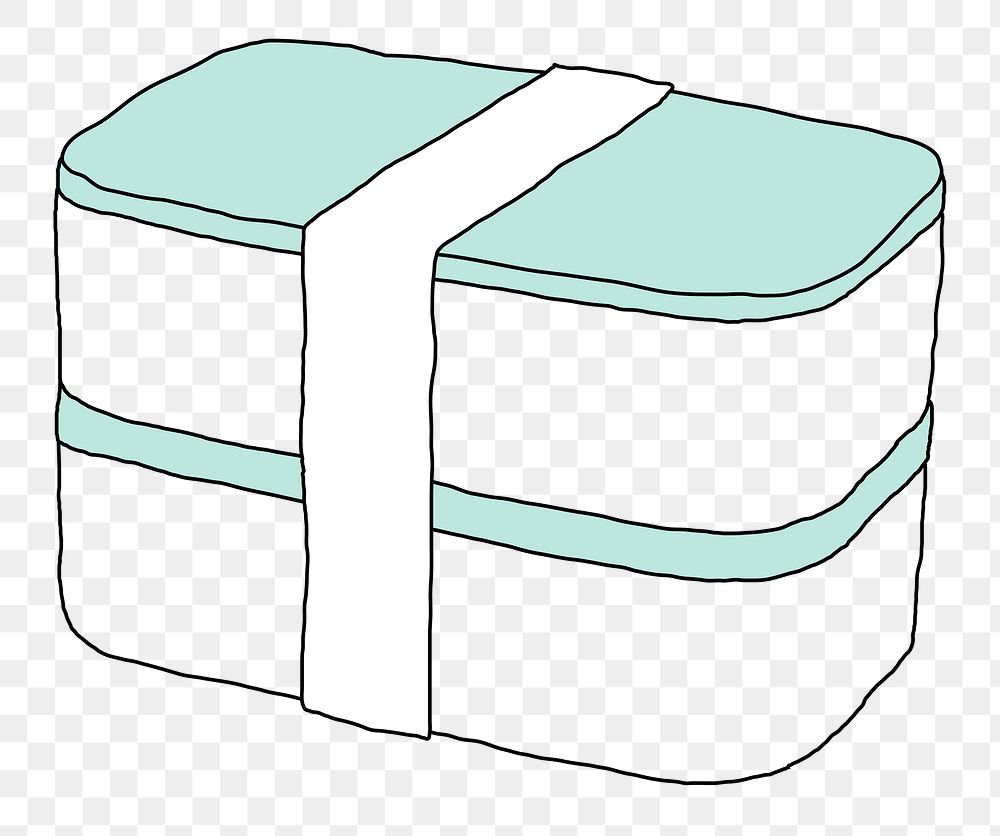 Png lunch box doodle illustration zero waste lifestyle