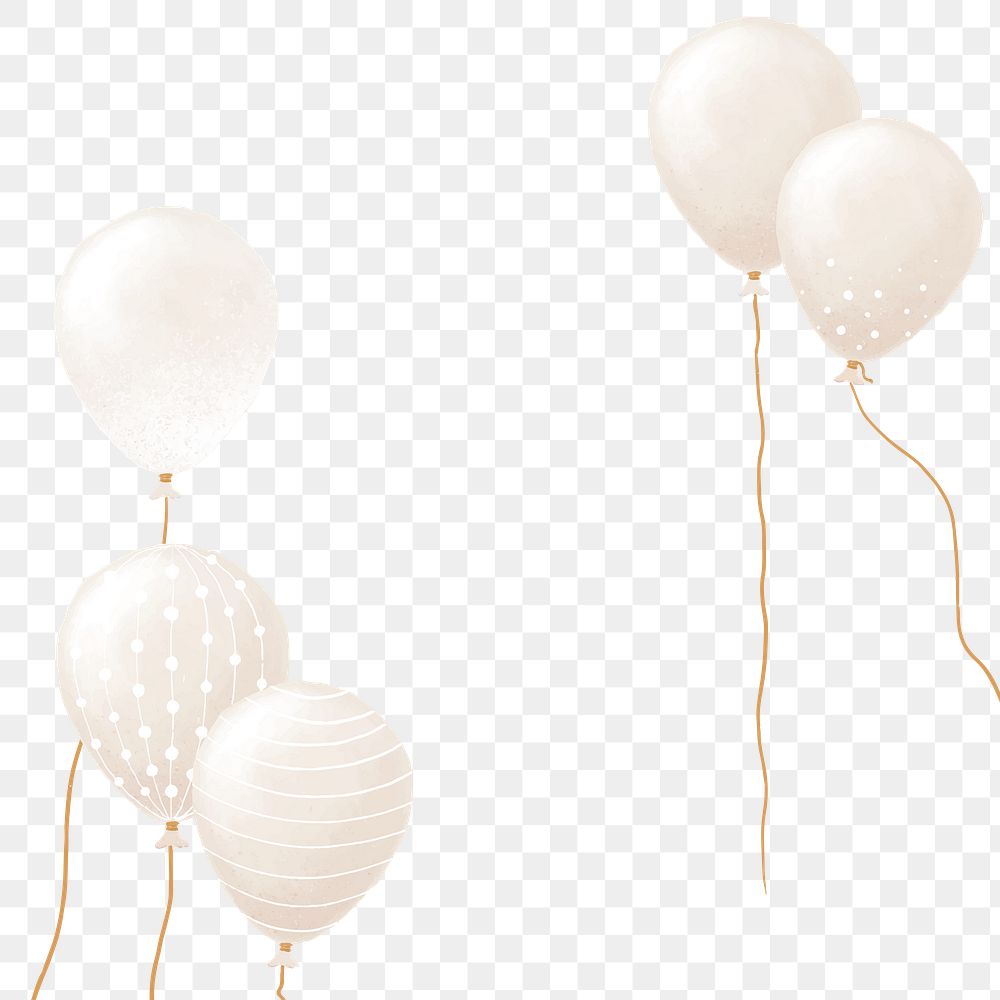 Luxury balloon border png in gold tone