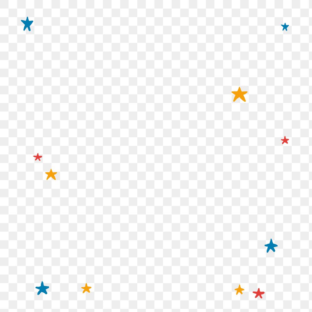 Colorful star border png transparent background