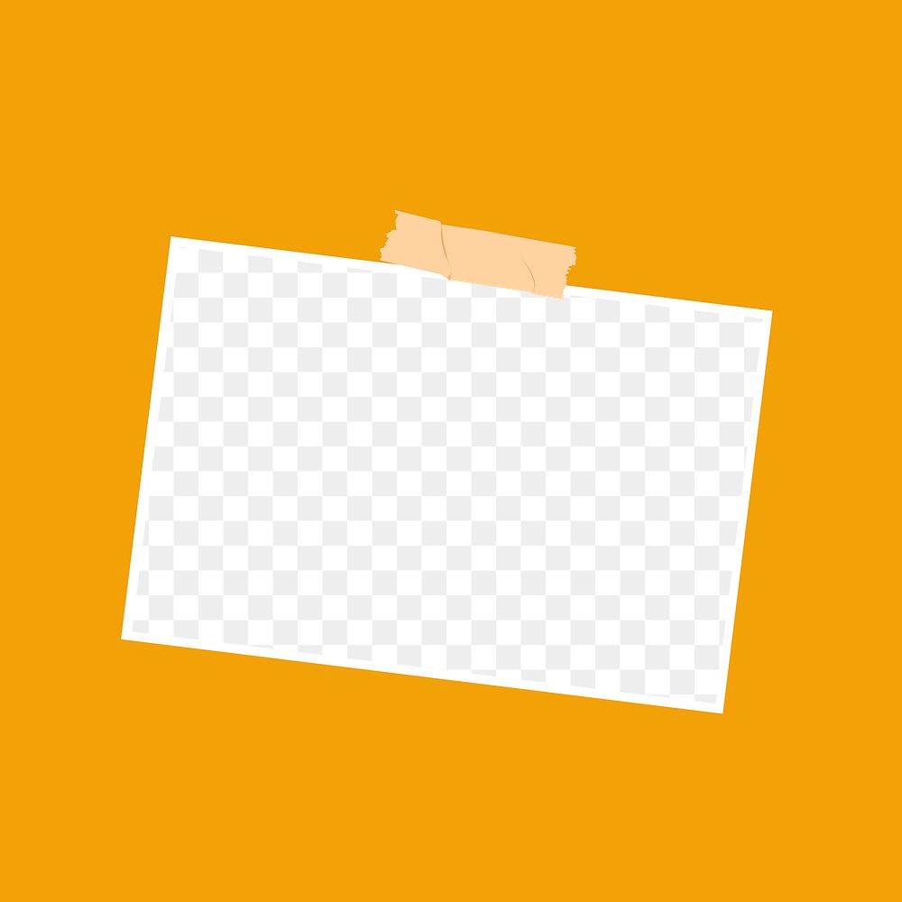 Picture png frame taped on orange background