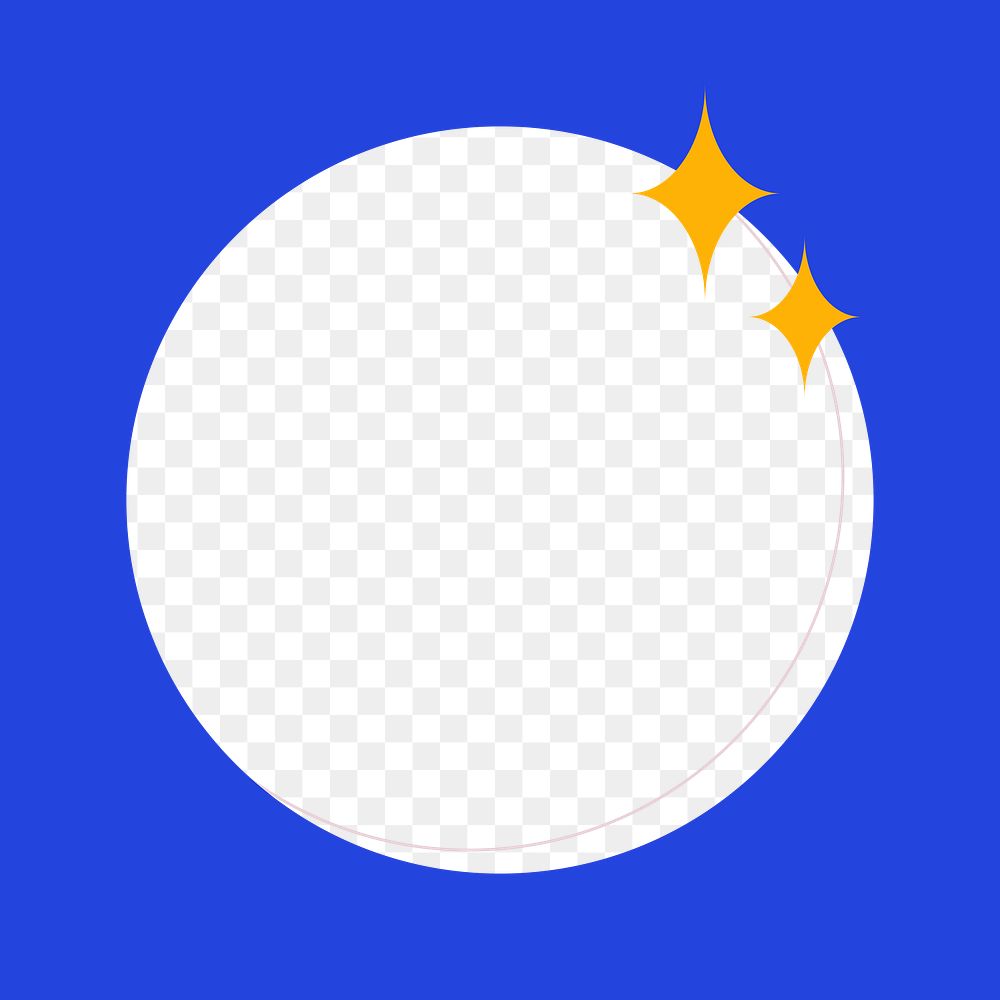 Frame png in blue with twinkle stars
