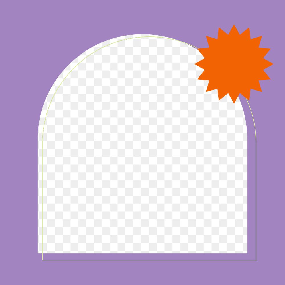 Frame png in pastel purple with orange badge