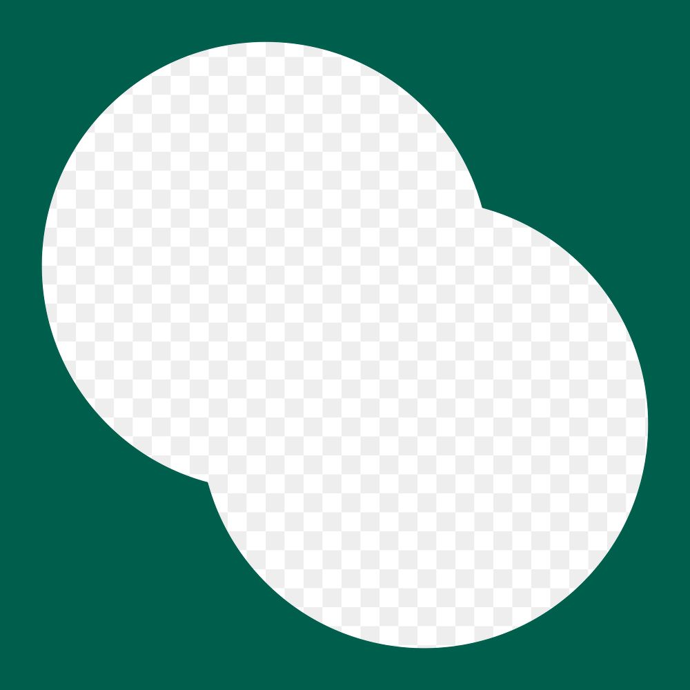 Green frame png with transparent overlapping circles
