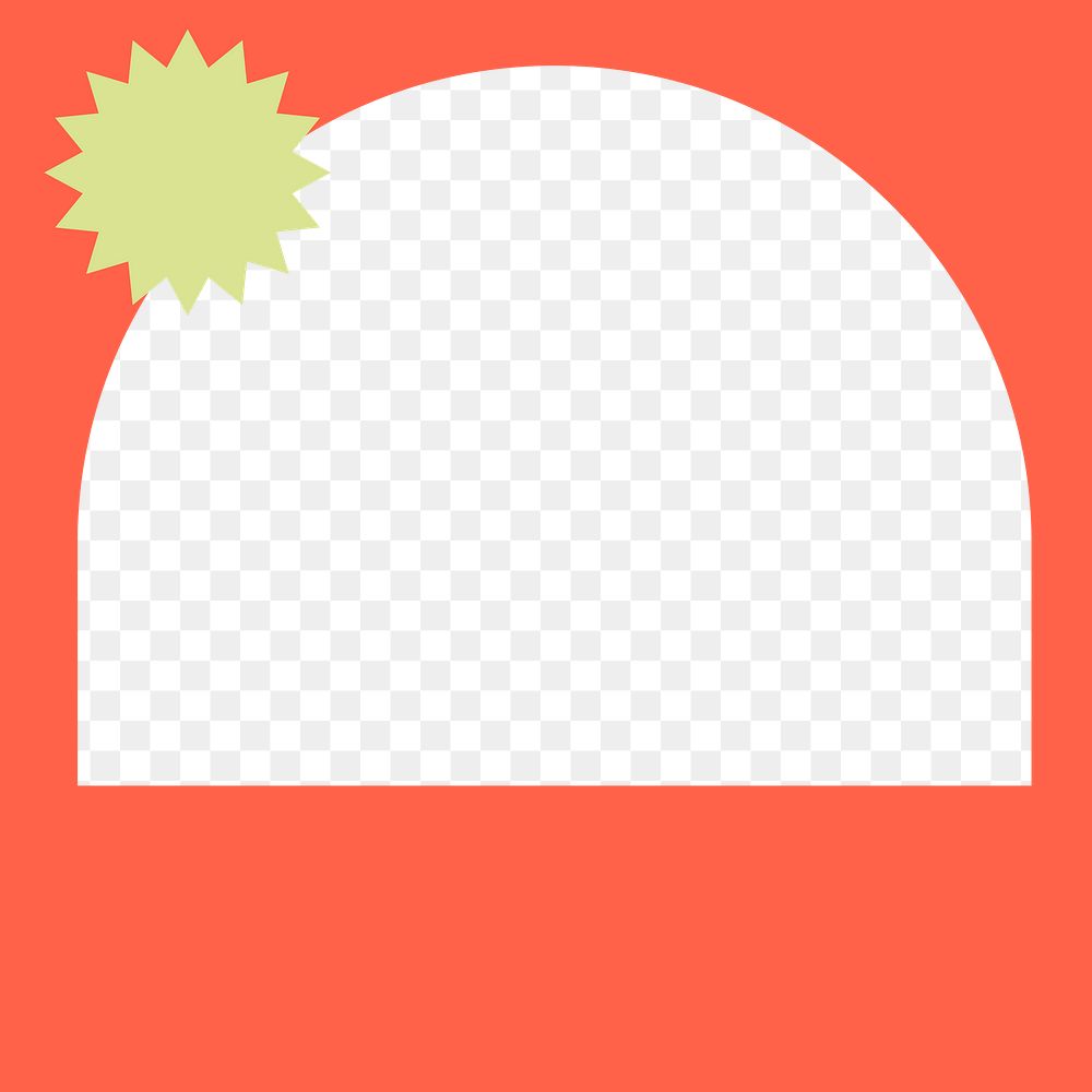 Frame png in orange with green badge