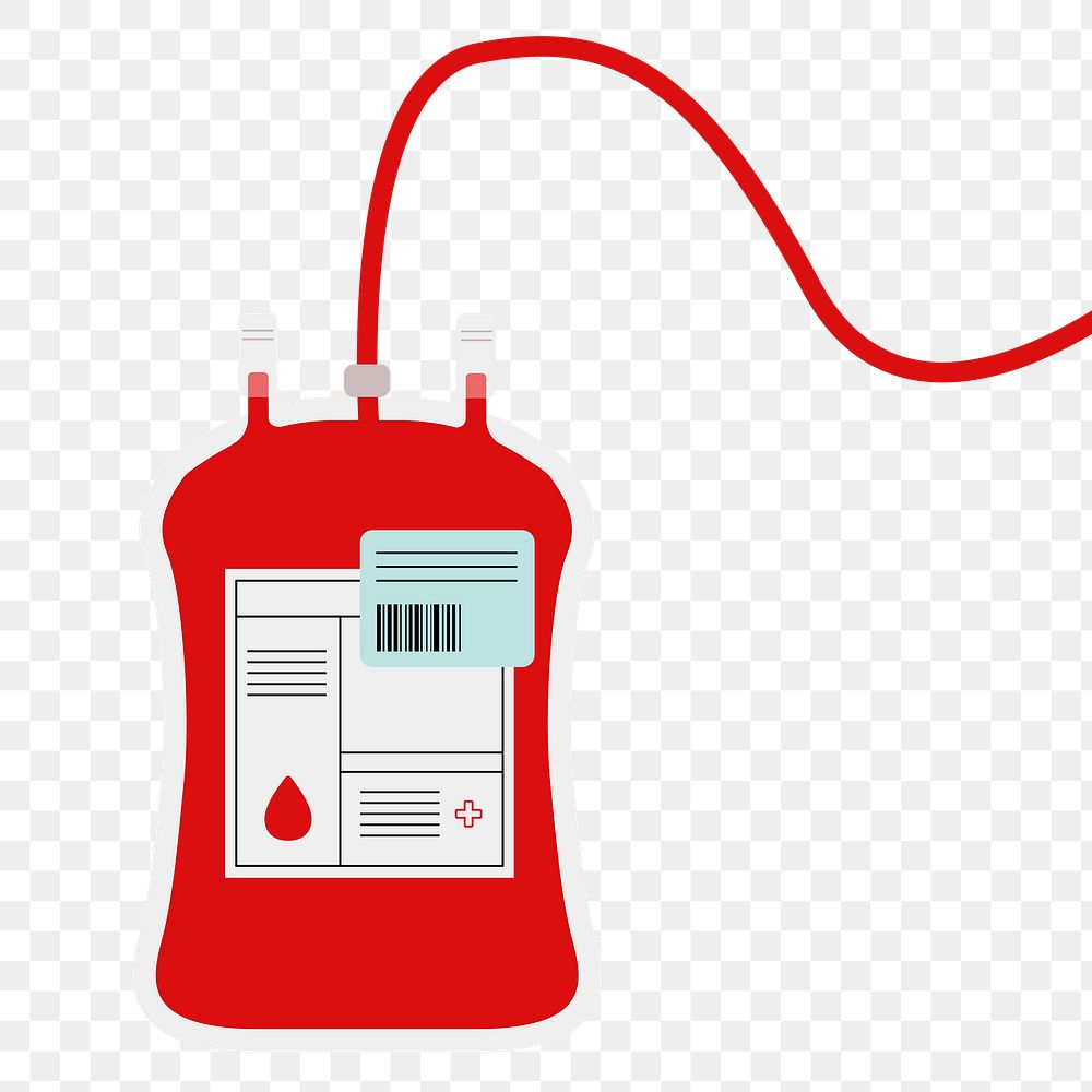 Red blood bag png health charity illustration