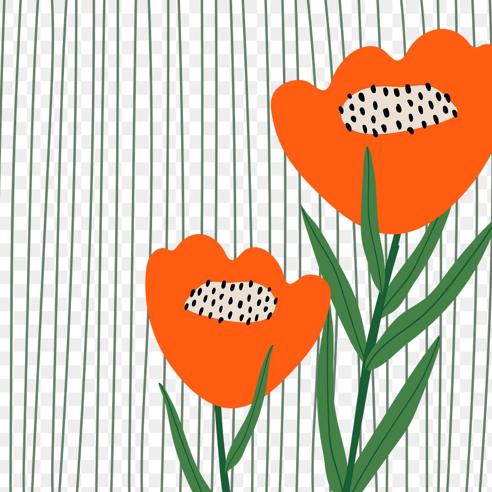 Poppy patterned png background transparent