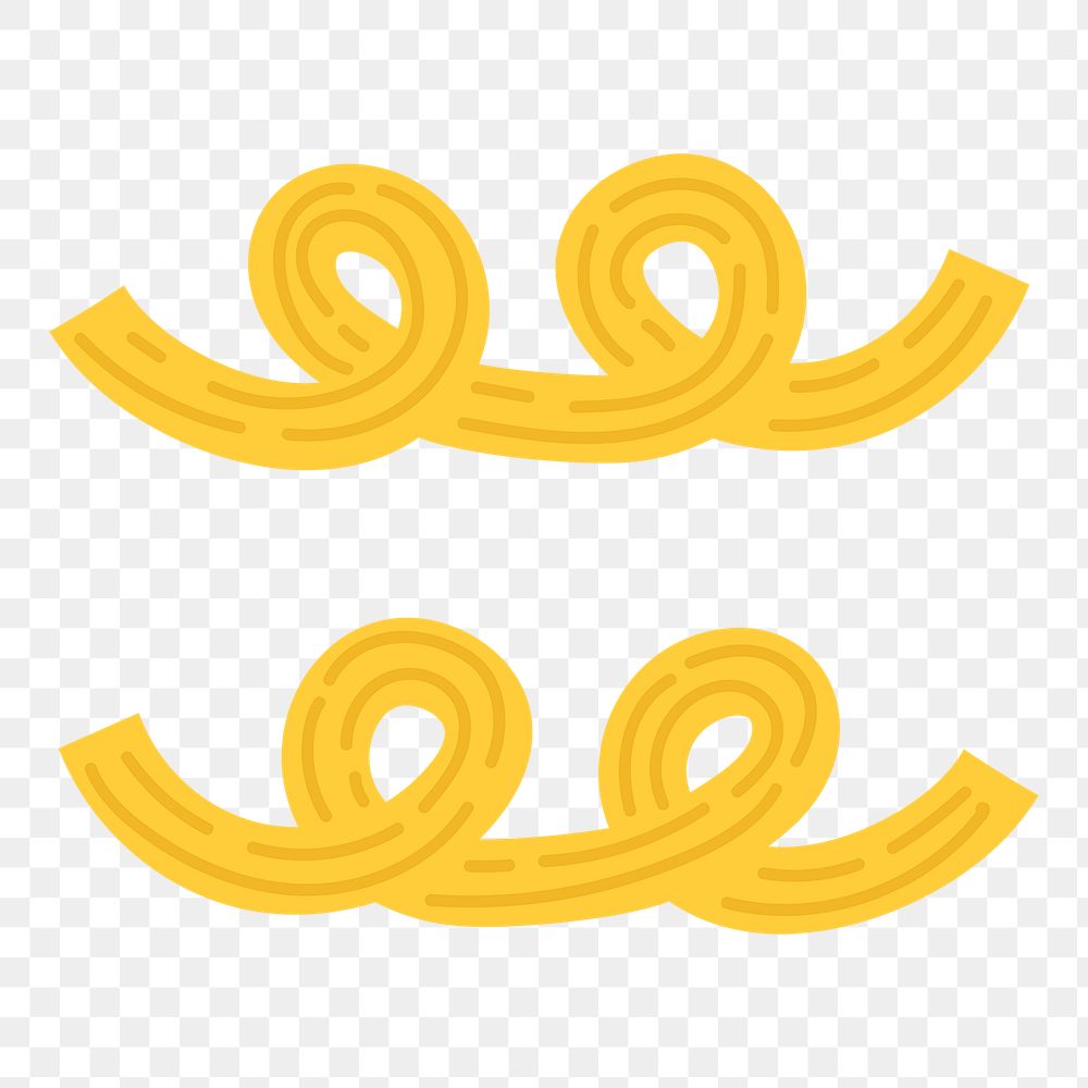 Macaroni png pasta food doodle in yellow cute graphic