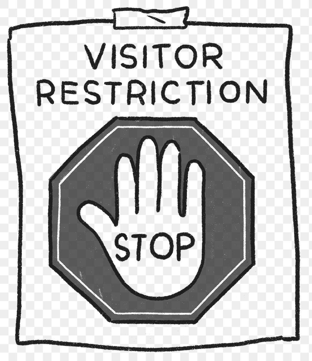 Png visitor restriction sign, new normal sticker