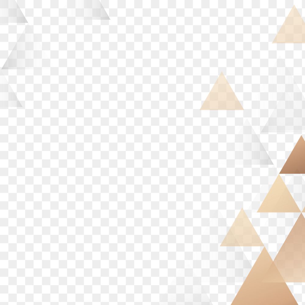 Modern png background, gold geometric border in transparent design