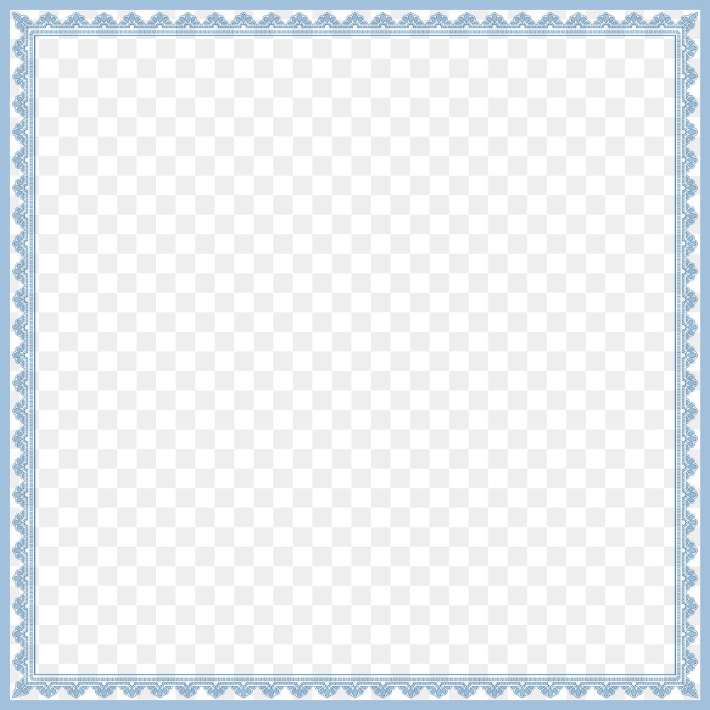 Vintage blue frame png background, decorative ornament