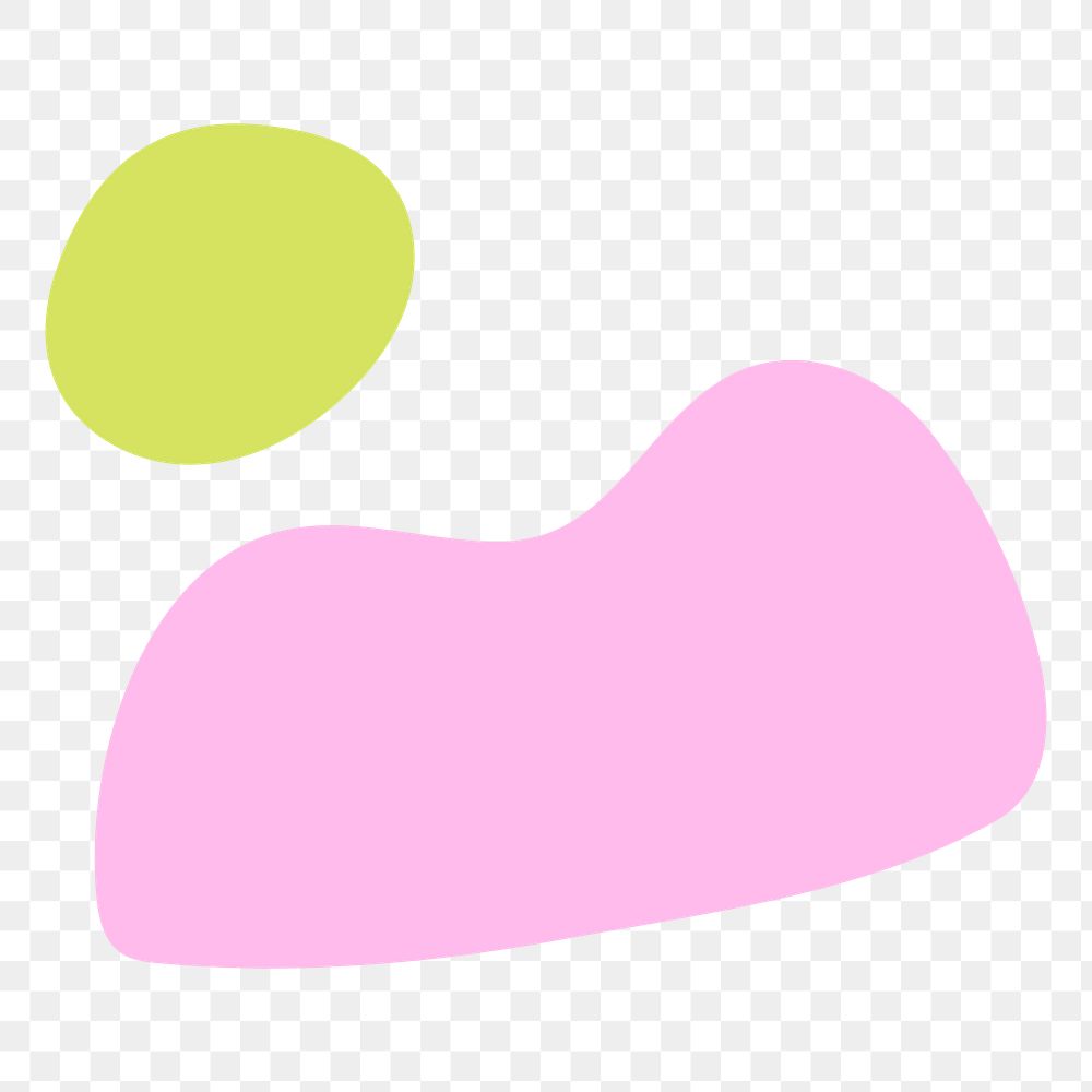 Pink blob png sticker, abstract design element on transparent background