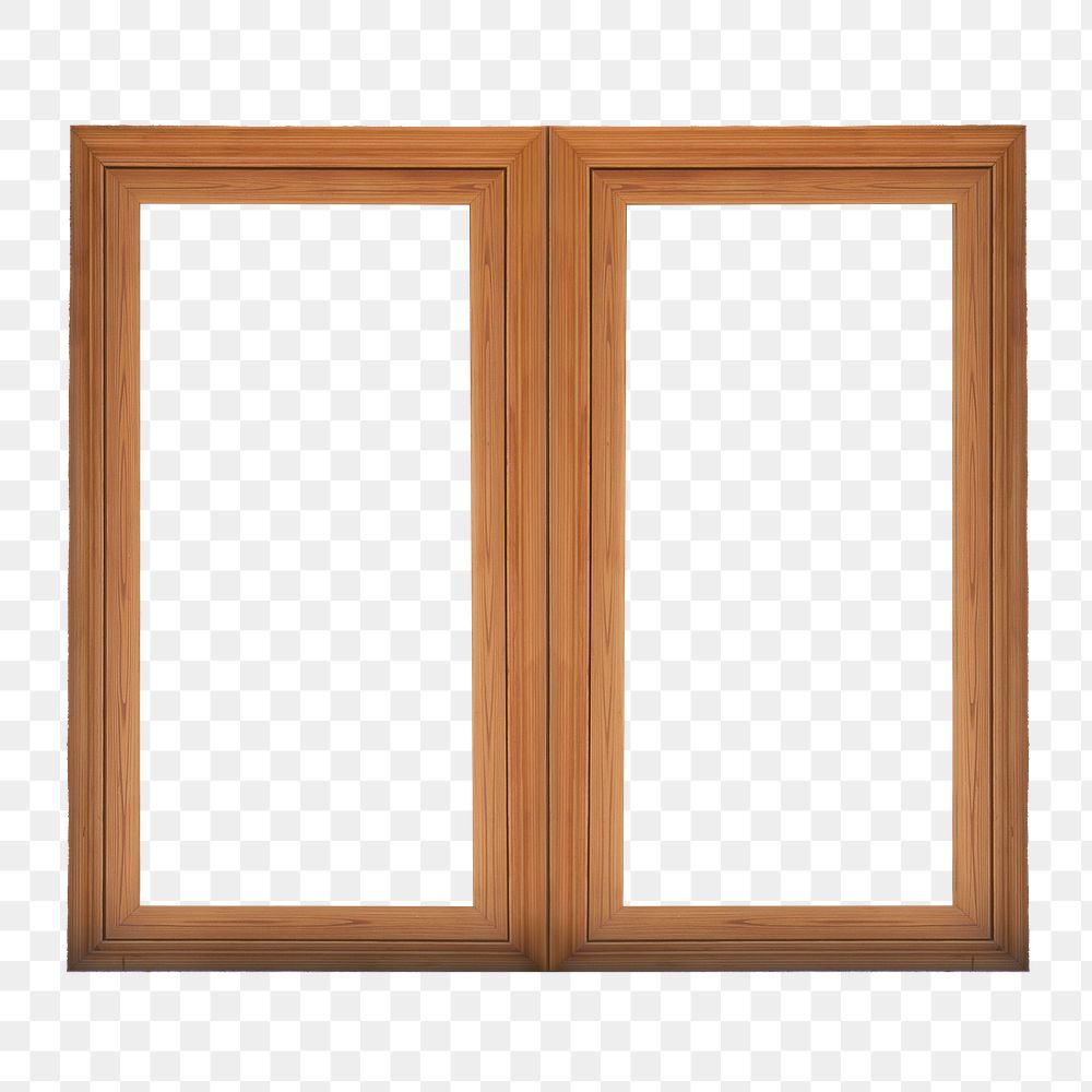 PNG wooden casement window, home exterior illustration
