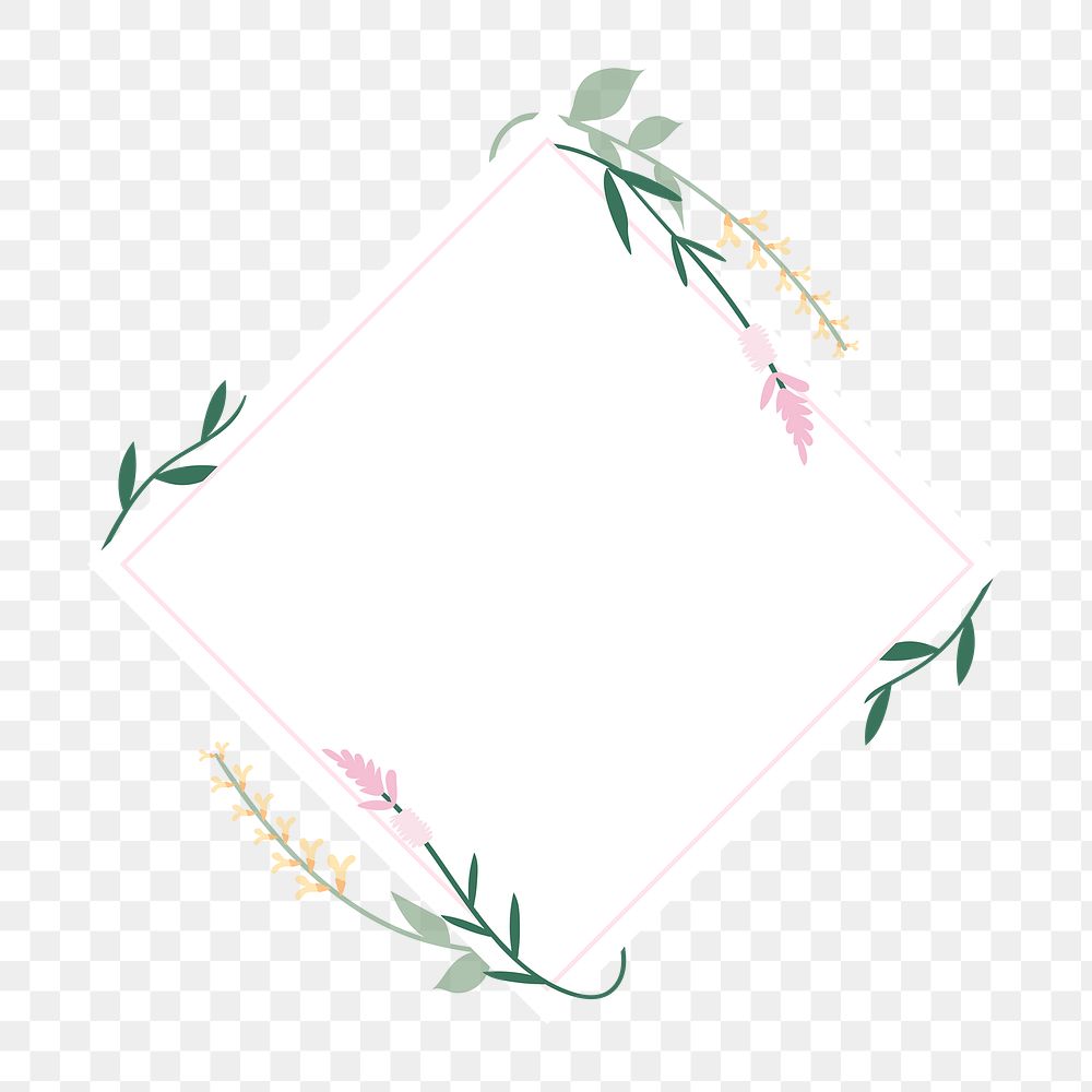 Png floral frame decorated with wildflower border