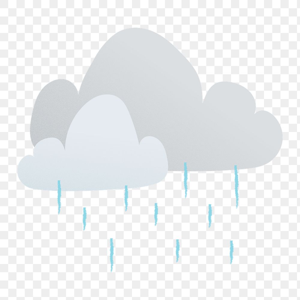 Rainy cloud png sticker, cute weather transparent clipart
