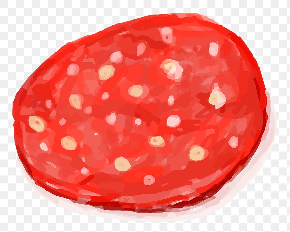 Red pepperoni png sticker watercolor drawing
