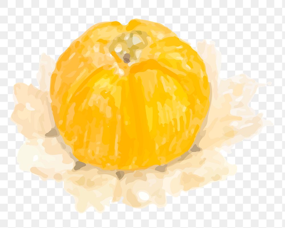 Yellow pumpkin png sticker watercolor drawing