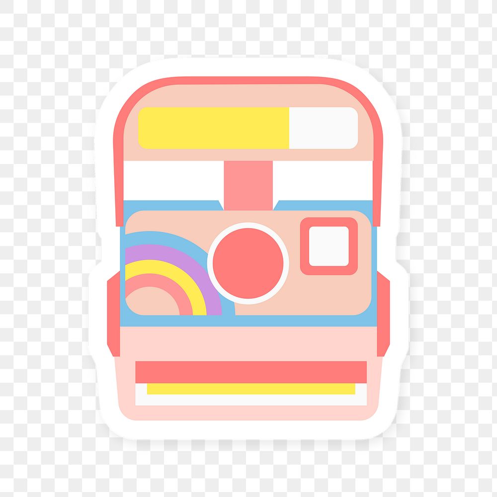 Colorful Polaroid camera sticker