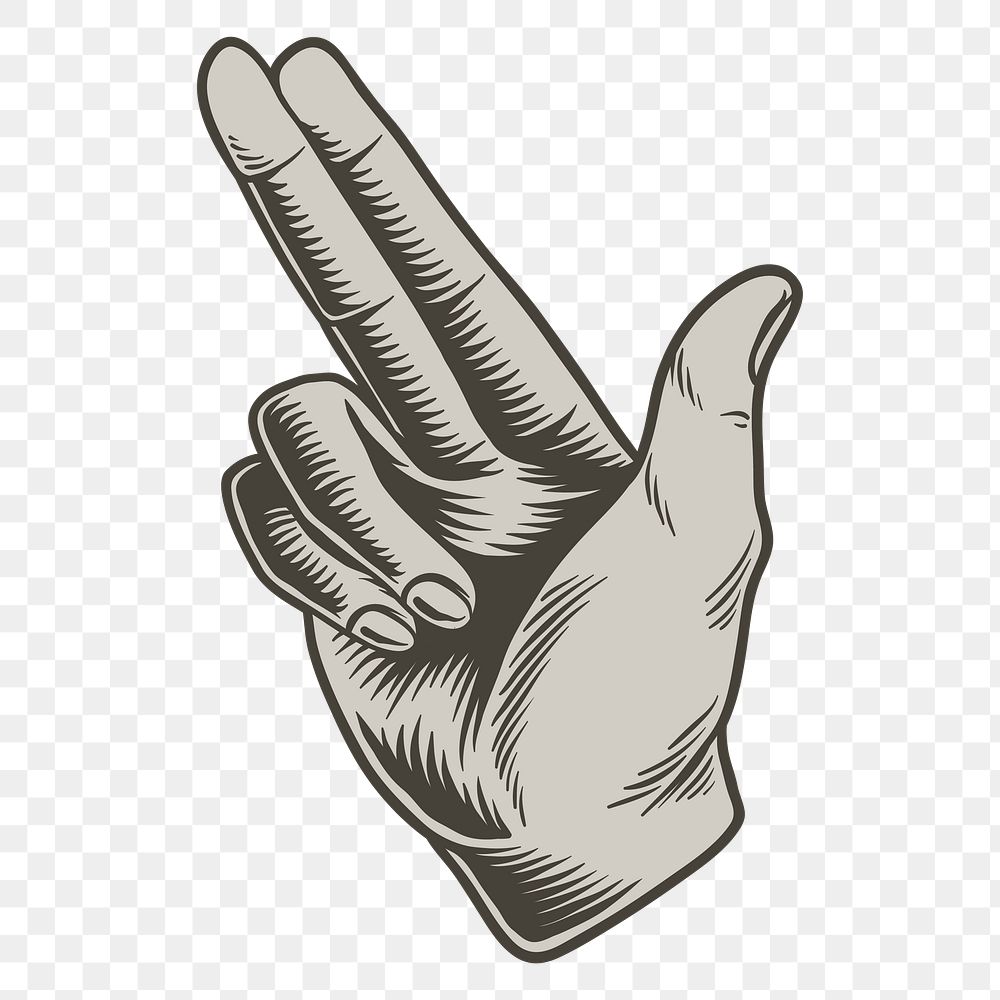 Hand drawn finger gun symbol design element