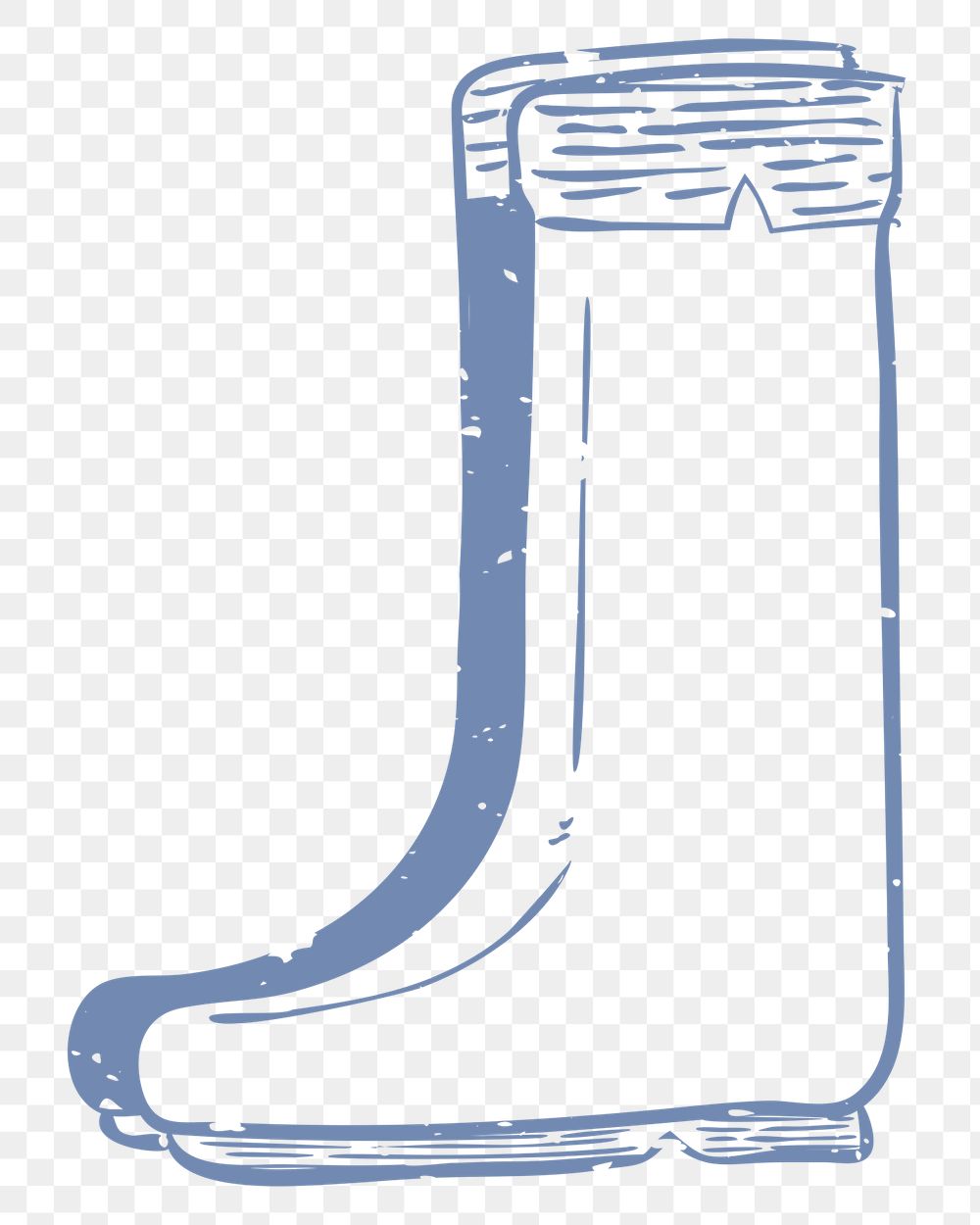 PNG rubber boots printmaking in muted blue