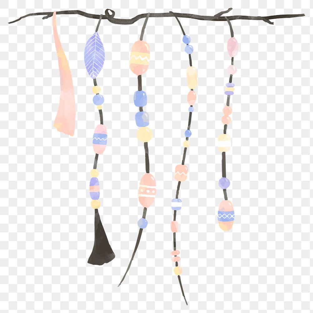 Png pastel bohemian bead strings