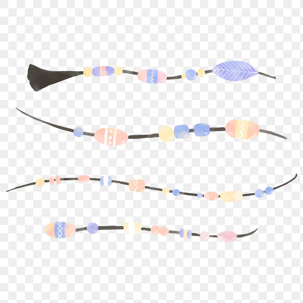 Png pastel bohemian style bead string set