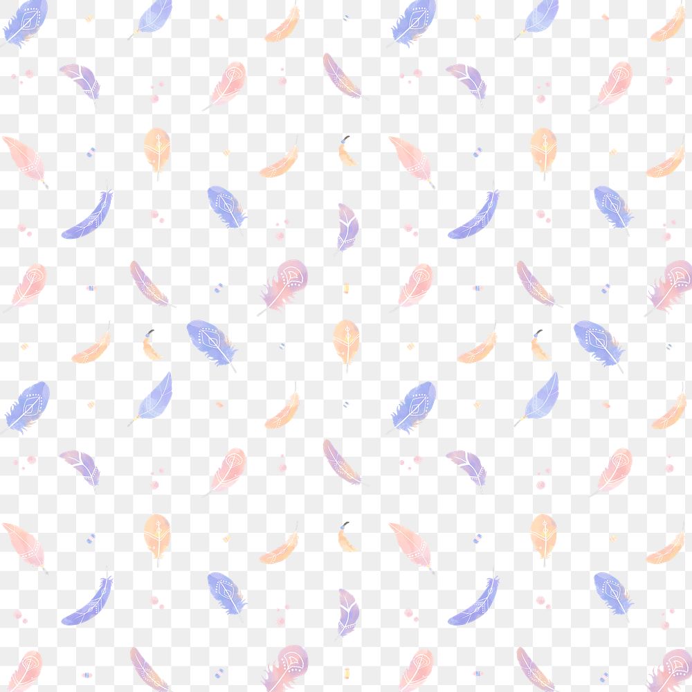 Pastel Boho png feather pattern background