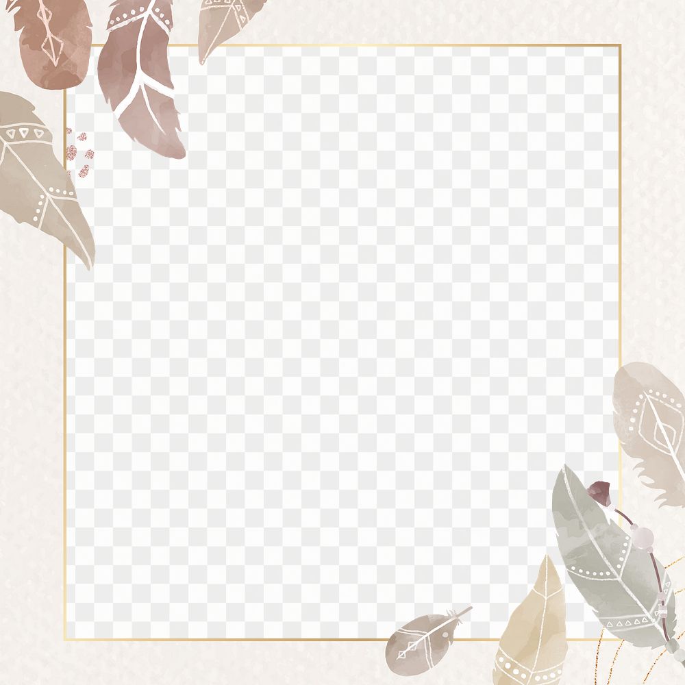 Square png Bohemian style frame