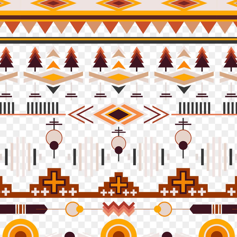 Colorful ethnic pattern png, transparent background