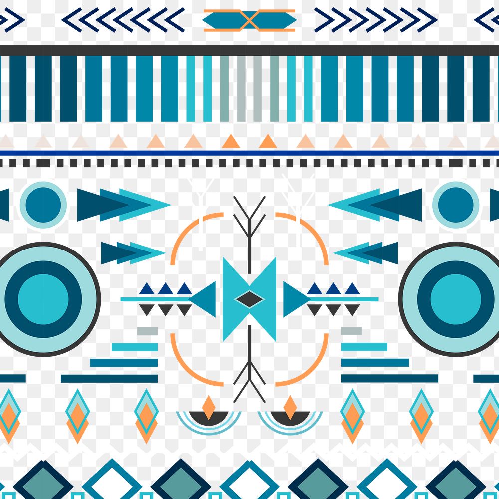 Colorful ethnic pattern png, transparent background