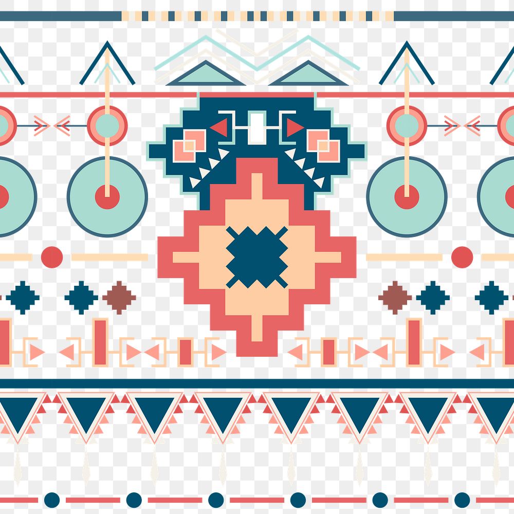 Pastel ethnic pattern png, transparent background
