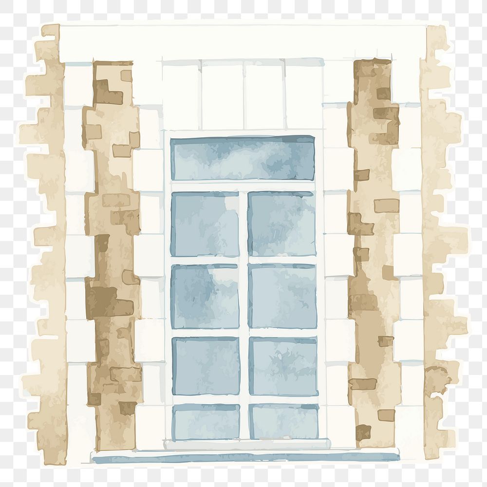 Png old window watercolor clipart architecture
