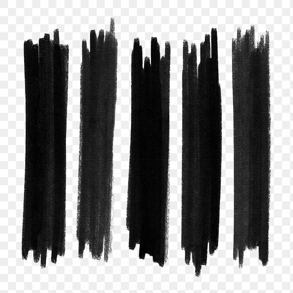 Png ink brush stroke element set in black