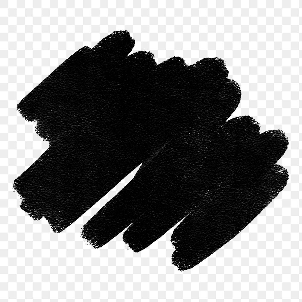 Png abstract brush stroke element in black