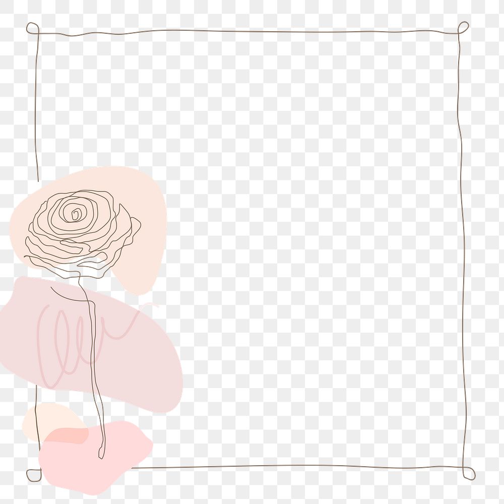 Png flower frame background transparent in pink feminine style