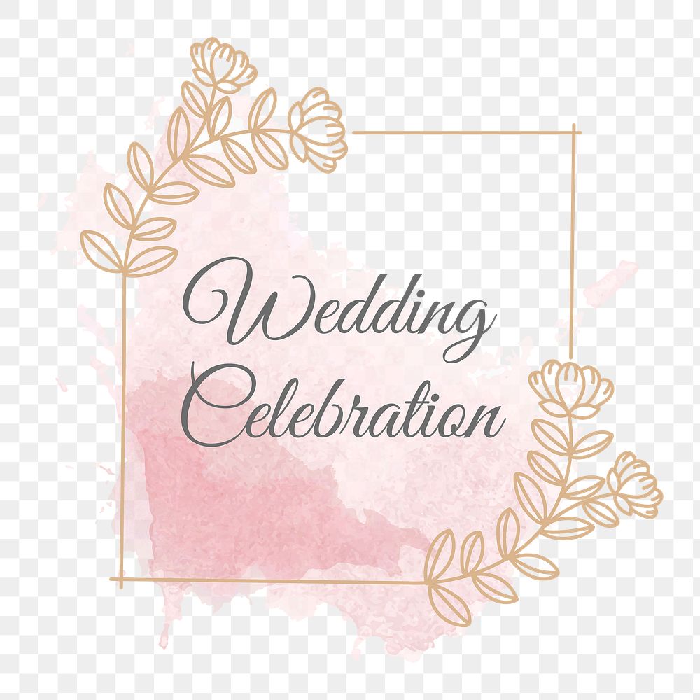 Png wedding logo in floral style