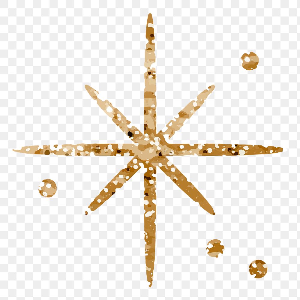 Png sparkling stars icon with glitter texture