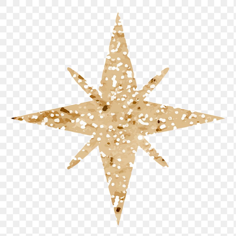 Png sparkling stars icon with glitter texture