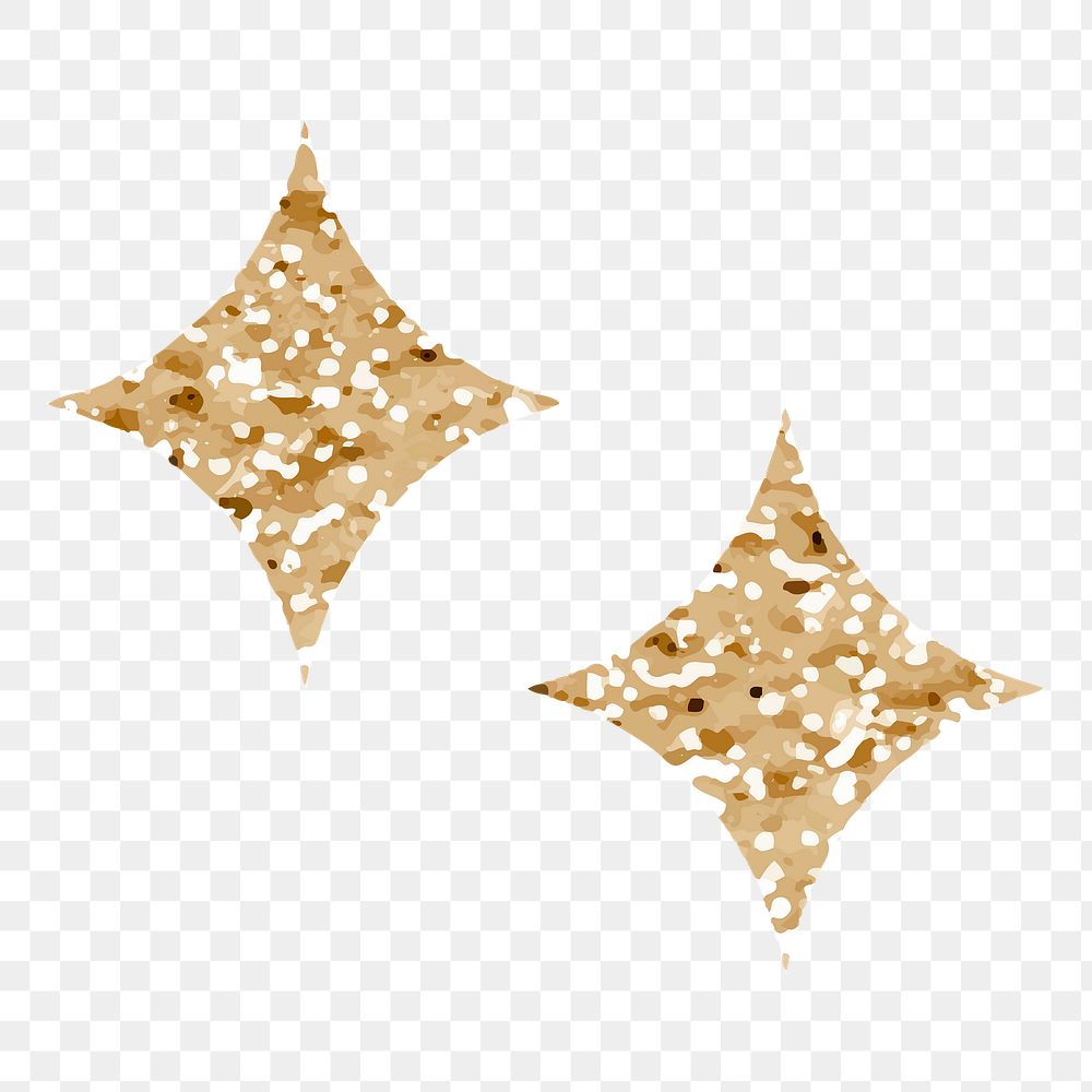 Png sparkling stars icon with glitter texture